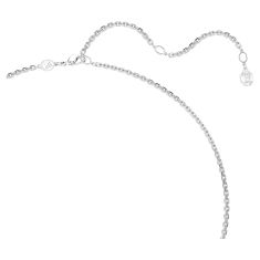 Swarovski Millenia White Octagon Crystal Pendant Necklace, Rhodium-Plated