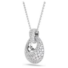 Swarovski Sublima White Zirconia Pendant Necklace, Rhodium-Plated