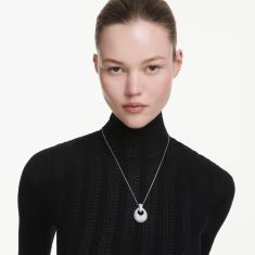 Swarovski Sublima White Zirconia Pendant Necklace, Rhodium-Plated