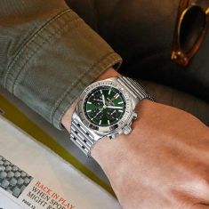 Breitling Chronomat B01 42 Green Dial Stainless Steel Watch 42mm - AB0134101L1A1