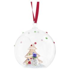 Swarovski Crystal Holiday Cheers Tree and Snowman Ball Ornament