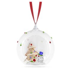 image of Swarovski Crystal Holiday Cheers Tree and Snowman Ball Ornament with sku:20582359