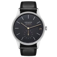 image of NOMOS Orion Noematic Date Black Dial Black Leather Strap Watch 41mm - 366 with sku:20582540