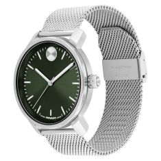 Movado BOLD Green Dial Mesh Stainless Steel Watch 41mm - 3601297