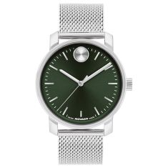 Movado BOLD Green Dial Mesh Stainless Steel Watch 41mm - 3601297