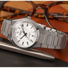 Casio Edifice Automatic Textured White Dial Stainless Steel Watch 43.5mm - EFK100D-7A