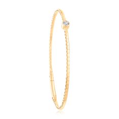 REEDS Flexible 1/6ct Round Diamond 14k Yellow Gold Bangle Bracelet