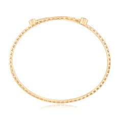 REEDS Flexible 1/3ctw Round Diamond 14k Yellow Gold Bypass Bangle Bracelet