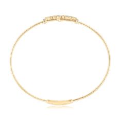 REEDS Flexible 1/3ctw Diamond Cluster 14k Yellow Gold Bangle Bracelet