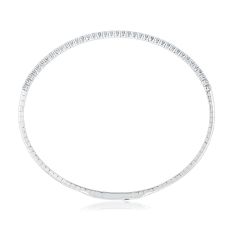REEDS Flexible 1/2ctw Diamond 14k White Gold Bangle Bracelet