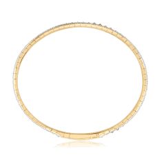 REEDS Flexible 1ctw Diamond 14k Yellow Gold Bangle Bracelet