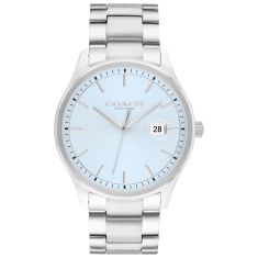 image of COACH Oliver Light Blue Dial Stainless Steel Bracelet Watch 41mm - 14602751 with sku:20587796