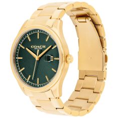 COACH Oliver Green Dial Gold-Tone Bracelet Watch 41mm - 14602753