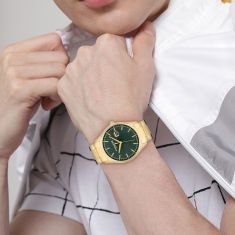 COACH Oliver Green Dial Gold-Tone Bracelet Watch 41mm - 14602753