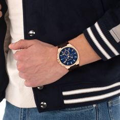 COACH Jackson Chronograph Blue Dial Brown Leather Strap Watch 45mm - 14602745