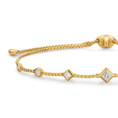 David Yurman Petite Modern Renaissance Station Chain Bracelet in 18K Yellow Gold with Diamonds, 7.5mm