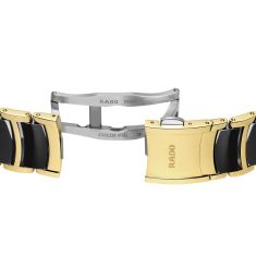 Rado Centrix Chronograph Black Dial Two-Tone Gold-Tone Stainless Steel and Black High-Tech Ceramic Middle Link Bracelet Watch 41mm - R30211152