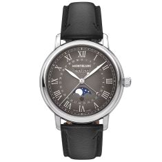 Montblanc Star Legacy Full Calendar Anthracite Leather Strap Watch 42mm - MB134358