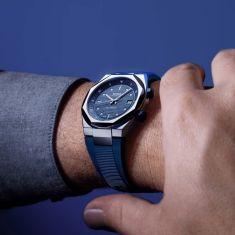 MIDO Multifort 8 Two Crowns Blue Dial Rubber Strap Watch 38.4x40mm - M0475071704100