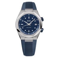 MIDO Multifort 8 Two Crowns Blue Dial Rubber Strap Watch 38.4x40mm - M0475071704100