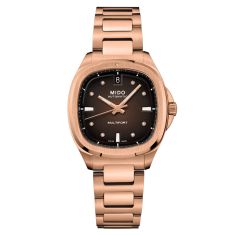 MIDO Multifort TV 35 Brown Diamond Dial Rose Gold-Tone Watch 34.2x35mm - M0493073329600