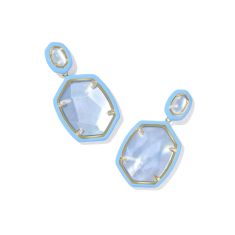Kendra Scott Daphne Enamel Frame Drop Earrings in Periwinkle Illusion