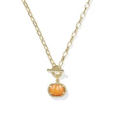 Kendra Scott Pumpkin Link and Chain Necklace, Gold-Plated 1