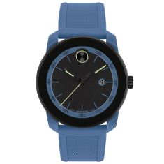 Movado BOLD TR90 Black Dial Blue Silicone Strap Watch 42mm - 3601213 1