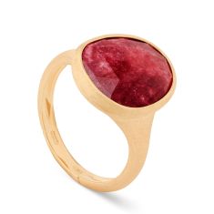 Marco Bicego Lunaria 18k Yellow Gold Ring with Thulite - Size 7 1