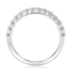 1ctw Emerald Diamond 14k White Gold Wedding Band