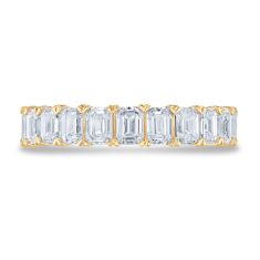 2ctw Emerald Diamond 14k Yellow Gold Wedding Band