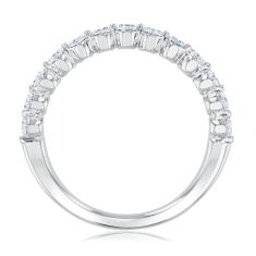 1ctw Oval Diamond 14k White Gold Wedding Band