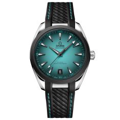 OMEGA Seamaster Aqua Terra 150M Turquoise Dial Black Rubber Strap Watch 41mm - O22032412103001