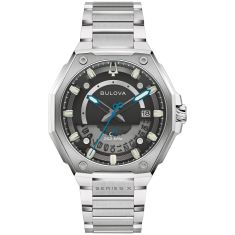 Bulova Series X Precisionist Black Dial Stainless Steel Watch 42mm - 98B456