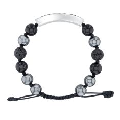 Jurassic World Black Agate, Hematite, and Lava Rock ID Beaded Bracelet