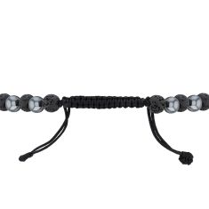 Jurassic World Simulated Amber, Hematite, and Lava Rock ID Beaded Bracelet