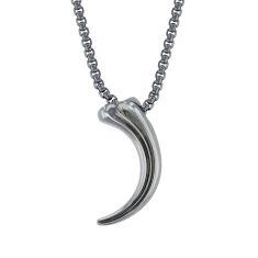 Jurassic World Black Gunmetal-Plated Sterling Silver Raptor Talon Pendant Necklace 1