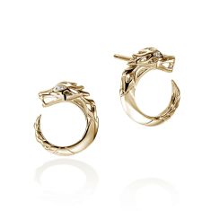 John Hardy Naga Diamond Accent 14k Yellow Gold Stud Earrings