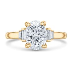 3 3/4ctw ECONIC Star Oval Lab Grown Diamond 14k Yellow Gold Engagement Ring