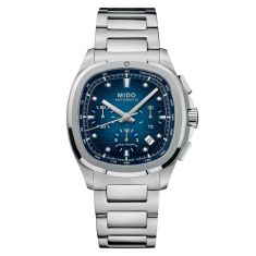 MIDO Multifort TV Chronograph Blue Dial Stainless Steel and Extra Strap Special Edition Watch 41.2x42mm - M0495271104100