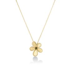 Roberto Coin Jasmine Green Tourmaline 18k Yellow Gold Flower Necklace 1