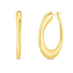 David Yurman DY Mercer Double Hoop Huggie Earrings in 18K Yellow Gold, 13.5mm
