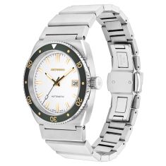 Movado Heritage Ondoplan Powder White Dial Stainless Steel Watch 39mm - 3650243