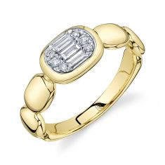 Shy Creation 1/5ctw Baguette Diamond 14k Yellow Gold Ring 1