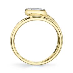 Shy Creation 1/10ctw Baguette Diamond 14k Yellow Gold Bypass Ring