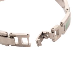 INOX Malachite Inlay Stainless Steel Link Bracelet