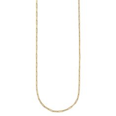 14k Yellow Gold 1.7mm Paperclip Link Chain Necklace 1