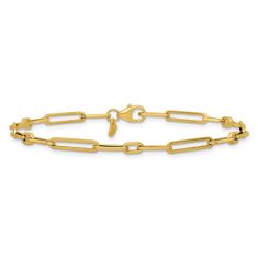 14k Yellow Gold 3mm Paperclip Link Chain Bracelet 14k Yellow Gold 3mm Paperclip Link Chain Bracelet