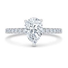 2ctw Pear Lab Grown Diamond 14k White Gold Hidden Halo Engagement Ring