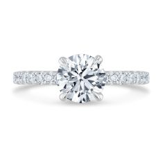 2ctw Round Lab Grown Diamond 14k White Gold Hidden Halo Engagement Ring
